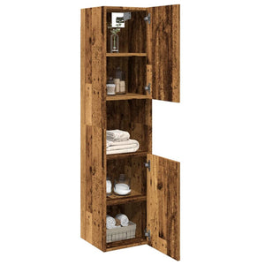 vidaXL Bathroom Hanging Cabinet Old Wood 30x30x130 cm Engineered Wood