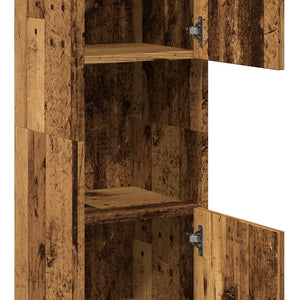 vidaXL Bathroom Hanging Cabinet Old Wood 30x30x130 cm Engineered Wood