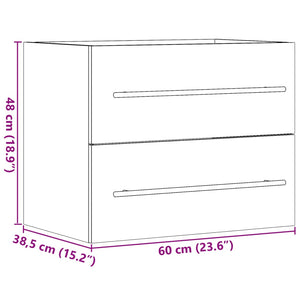 vidaXL Sink Cabinet Concrete Grey 60x38.5x48 cm Engineered Wood