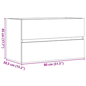 vidaXL Bathroom Hanging Cabinet Old Wood 80x38.5x45 cm Engineered Wood