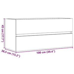 vidaXL Sink Cabinet Concrete Grey 100x38.5x45 cm Engineered Wood