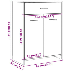 vidaXL Bathroom Cabinet Concrete Grey 60x33x80 cm Engineered Wood