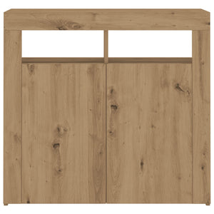 vidaXL Sideboard with LED Lights Artisan Oak 80x35x75 cm Engineered Wood