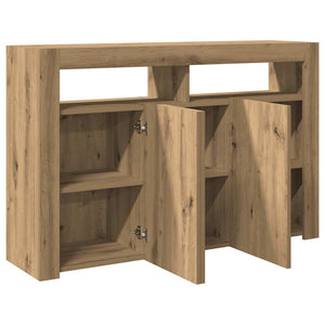 vidaXL Sideboard with LED Lights Artisan Oak 115.5x30x75 cm Engineered Wood