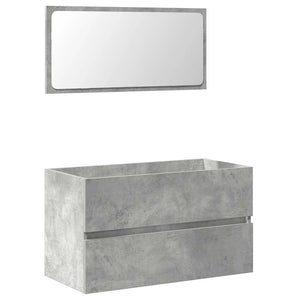 vidaXL Bathroom Cabinet with Mirror Concrete Grey Engineered Wood