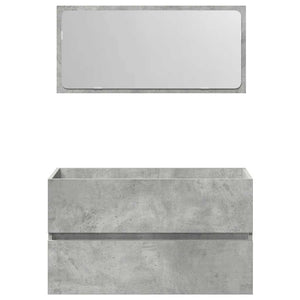 vidaXL Bathroom Cabinet with Mirror Concrete Grey Engineered Wood