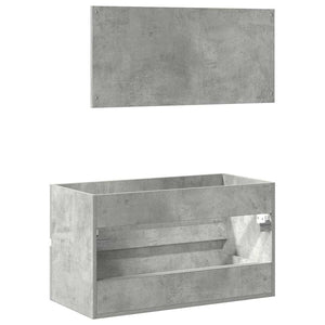 vidaXL Bathroom Cabinet with Mirror Concrete Grey Engineered Wood