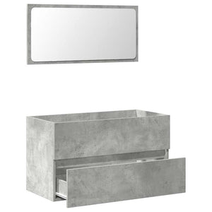 vidaXL Bathroom Cabinet with Mirror Concrete Grey Engineered Wood