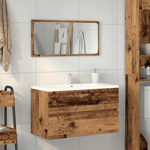 vidaXL Bathroom Cabinet with Mirror Old Wood Engineered Wood