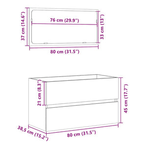 vidaXL Bathroom Cabinet with Mirror Old Wood Engineered Wood