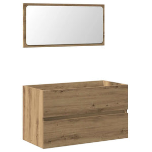 vidaXL Bathroom Cabinet with Mirror Artisan Oak Engineered Wood