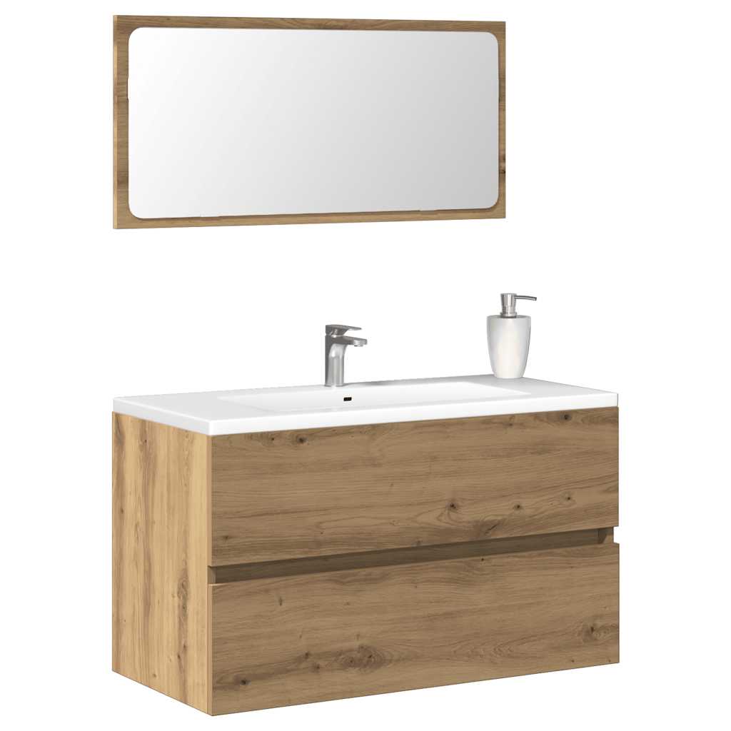 vidaXL Bathroom Cabinet with Mirror Artisan Oak Engineered Wood