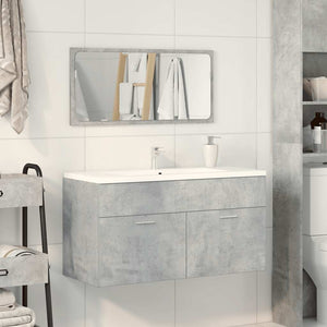 vidaXL Bathroom Cabinet with Mirror Concrete Grey Engineered Wood