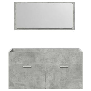 vidaXL Bathroom Cabinet with Mirror Concrete Grey Engineered Wood