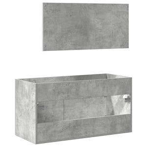 vidaXL Bathroom Cabinet with Mirror Concrete Grey Engineered Wood