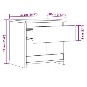 vidaXL Bedside Cabinet Old Wood 40x30x39 cm Engineered Wood