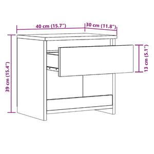 vidaXL Bedside Cabinet Artisan Oak 40x30x39 cm Engineered Wood