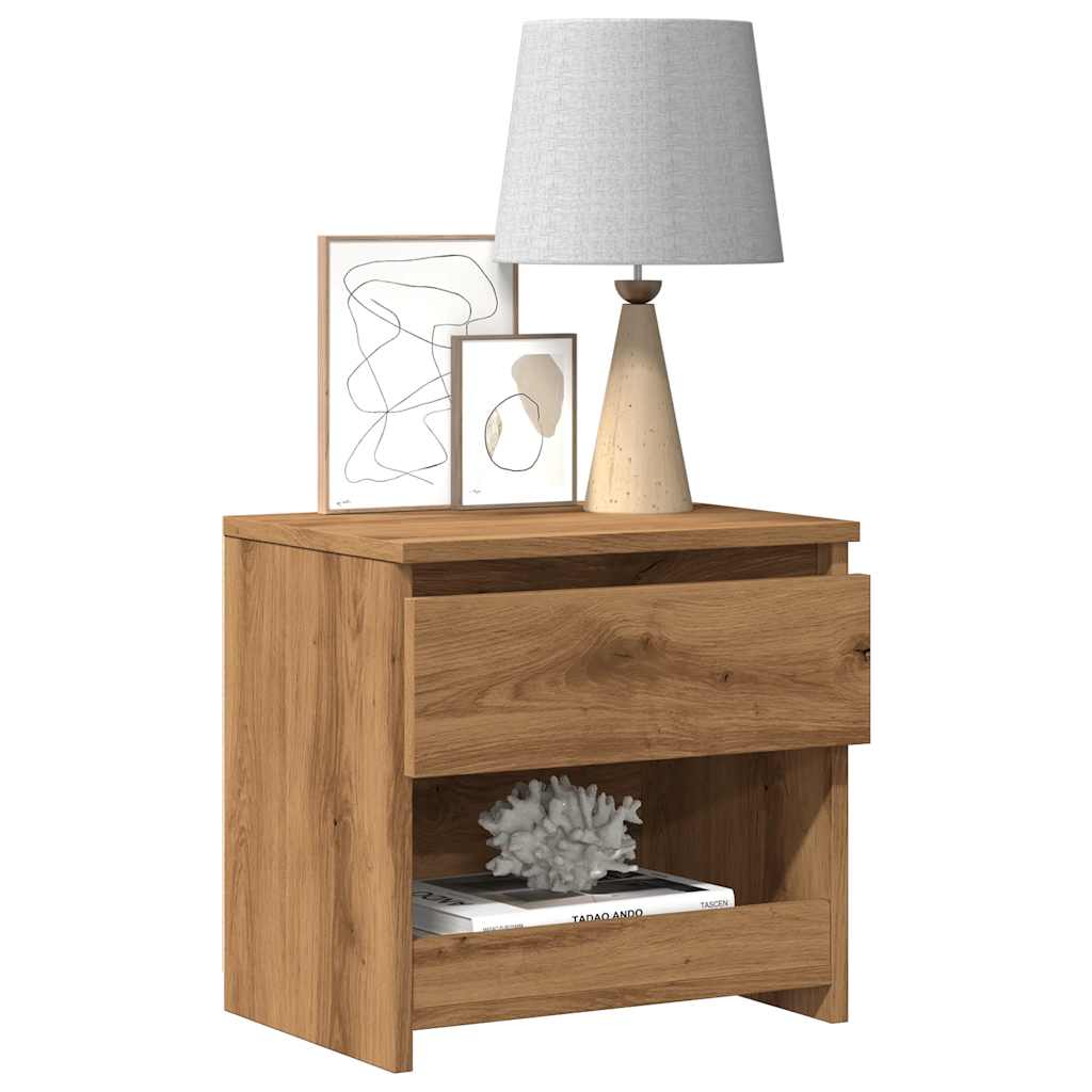 vidaXL Bedside Cabinet Artisan Oak 40x30x39 cm Engineered Wood