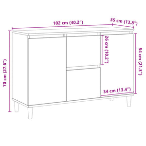 vidaXL Sideboard Artisan Oak 102x35x70 cm Engineered Wood