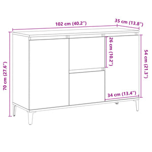 vidaXL Sideboard Old Wood 102x35x70 cm Engineered Wood