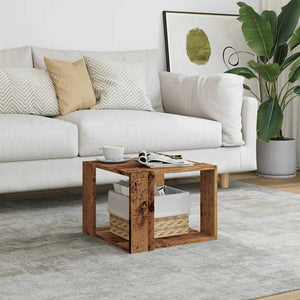 vidaXL Coffee Table Old Wood 40x40x30 cm Engineered Wood