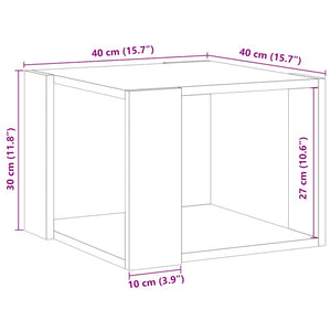 vidaXL Coffee Table Old Wood 40x40x30 cm Engineered Wood