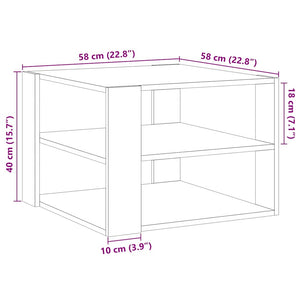 vidaXL Coffee Table Artisan Oak 58x58x40 cm Engineered Wood