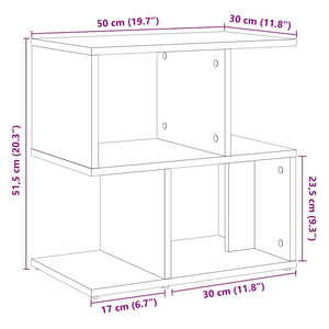 vidaXL Bedside Cabinet Old Wood 50x30x51.5 cm Engineered Wood