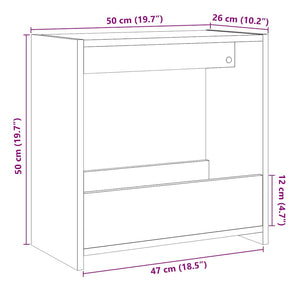 vidaXL Side Table Old Wood 50x26x50 cm Engineered Wood