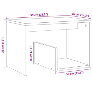 vidaXL Side Table Old Wood 59x36x38 cm Engineered Wood