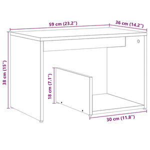 vidaXL Side Table Artisan Oak 59x36x38 cm Engineered Wood