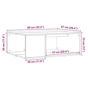 vidaXL Coffee Table Old Wood 90x67x33 cm Engineered Wood