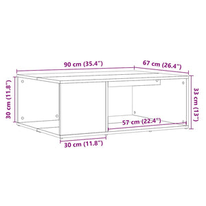 vidaXL Coffee Table Artisan Oak 90x67x33 cm Engineered Wood