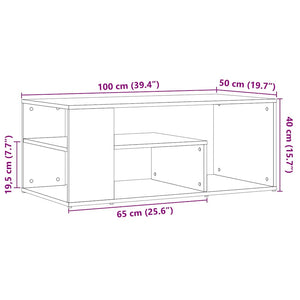 vidaXL Coffee Table Old Wood 100x50x40 cm Engineered Wood