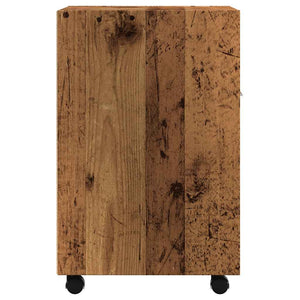 vidaXL Cabinet with Wheels Old Wood 33x38x60 cm Engineered Wood