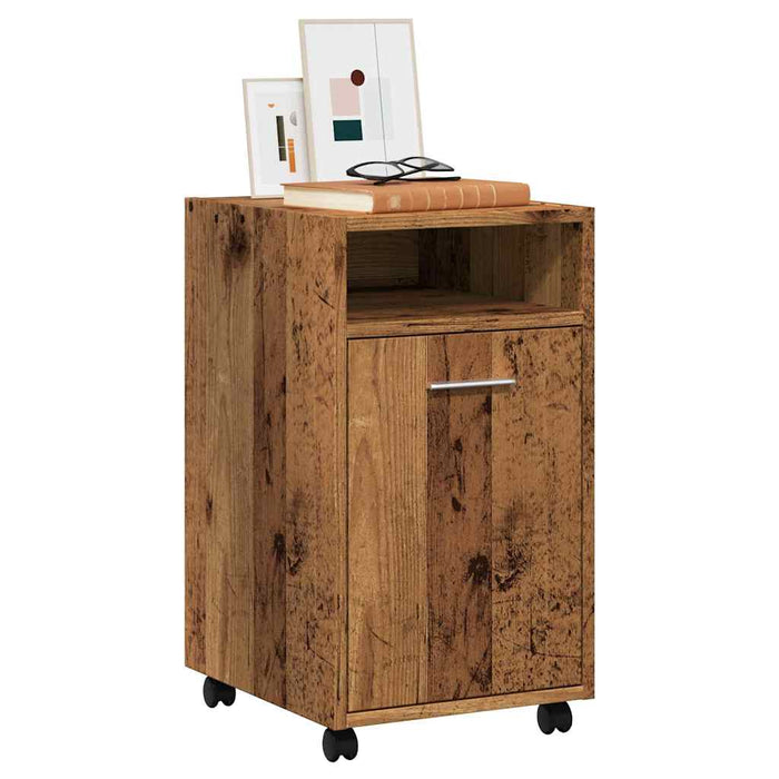 vidaXL Cabinet with Wheels Old Wood 33x38x60 cm Engineered Wood