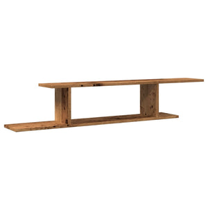 vidaXL Wall-Mounted TV Shelf Old Wood 125x18x23 cm Engineered Wood