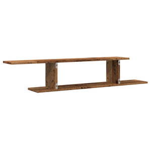 vidaXL Wall-Mounted TV Shelf Old Wood 125x18x23 cm Engineered Wood