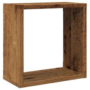 vidaXL Wall Cube Shelves 2 pcs Old Wood 30x15x30 cm Engineered Wood