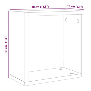 vidaXL Wall Cube Shelves 2 pcs Old Wood 30x15x30 cm Engineered Wood