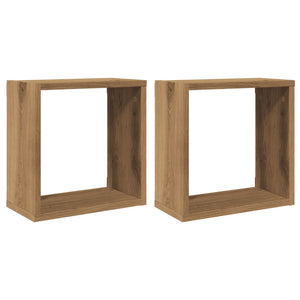 vidaXL Wall Cube Shelves 2 pcs Artisan Oak 30x15x30 cm Engineered Wood