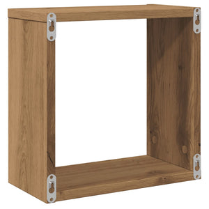 vidaXL Wall Cube Shelves 2 pcs Artisan Oak 30x15x30 cm Engineered Wood