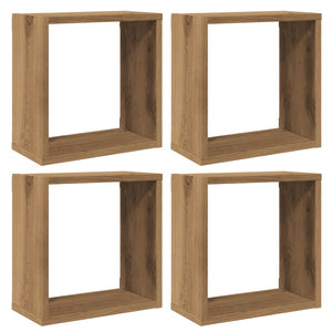 vidaXL Wall Cube Shelves 4 pcs Artisan Oak 30x15x30 cm Engineered Wood