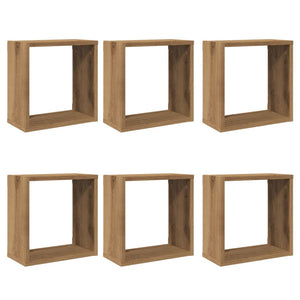 vidaXL Wall Cube Shelves 6 pcs Artisan Oak 30x15x30 cm Engineered Wood