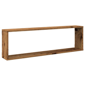 vidaXL Wall Cube Shelves 2 pcs Old Wood 100x15x30 cm Engineered Wood