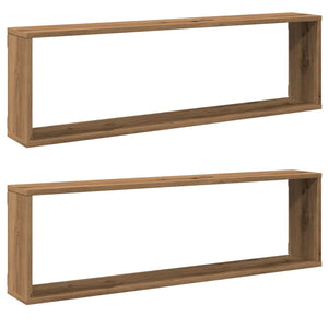 vidaXL Wall Cube Shelves 2 pcs Artisan Oak 100x15x30 cm Engineered Wood