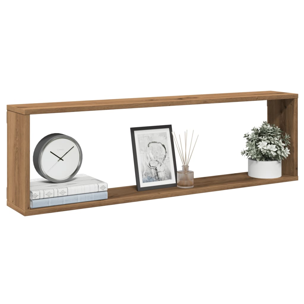 vidaXL Wall Cube Shelves 4 pcs Artisan Oak 100x15x30 cm Engineered Wood