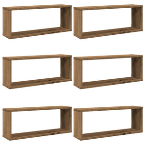 vidaXL Wall Cube Shelves 6 pcs Artisan Oak 60x15x23 cm Engineered Wood