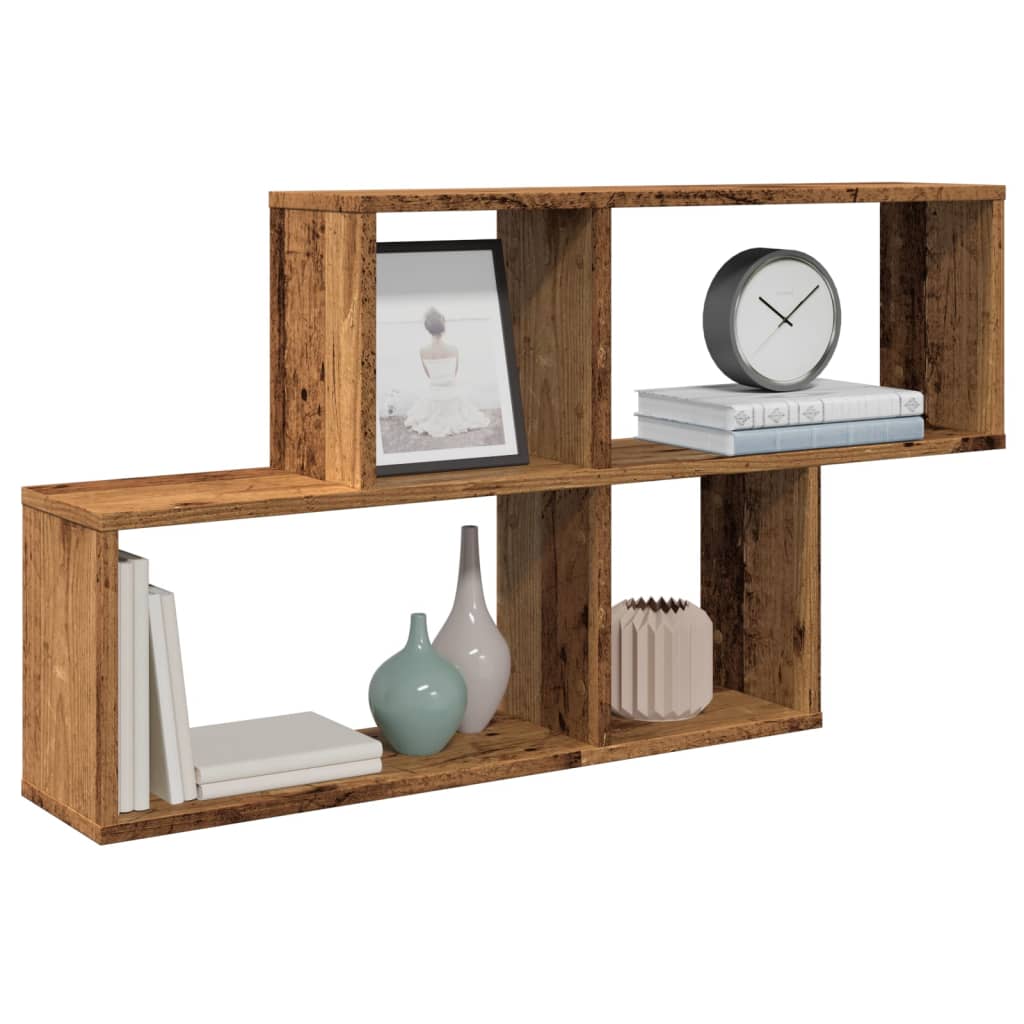 vidaXL Wall Shelf Old Wood 100x18x53 cm Engineered Wood