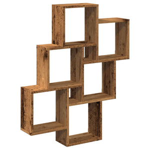 vidaXL Wall Cube Shelf Old Wood 78x15x93 cm Engineered Wood